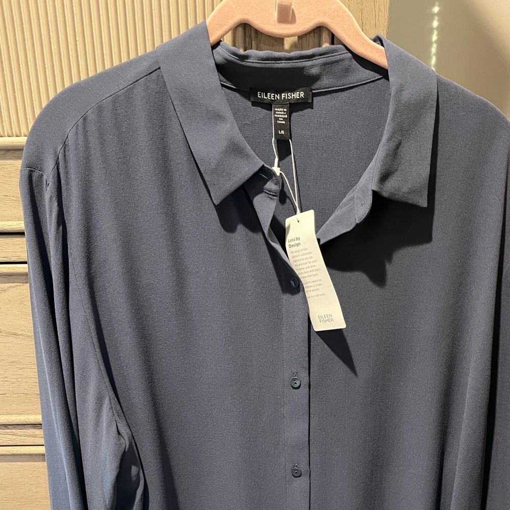 Eileen Fisher Slate Blue Blouse